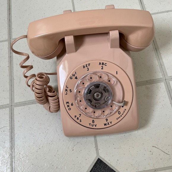 at&t Other - Vintage AT&T 500DM Rotary Dial Desk Phone Peach Pink Retro Landline Tested